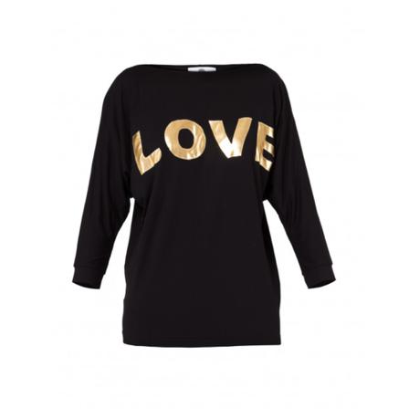 YULIYA BABICH Longsleeve Love, kobieta, Czarny