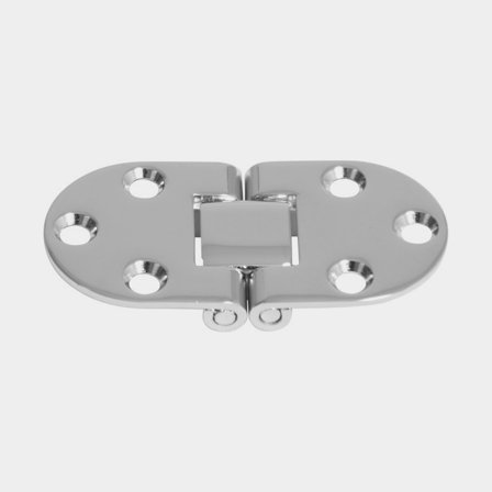 Tafel scharnier Roca, 76 x 38 mm, met omgekeerde opening, 180°, zuurbestendig roestvrij staal (AISI 316)