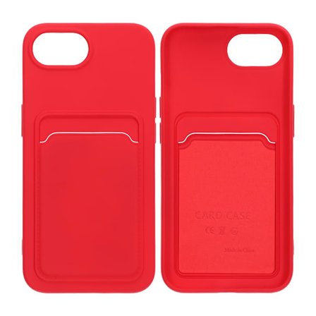 Silicone Case with Card Holder iPhone 16e - Red