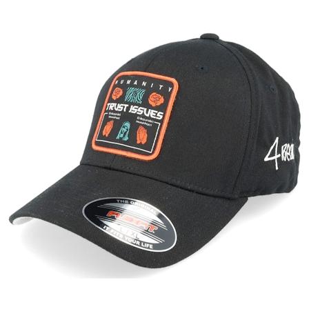 4REAL - Svart flexfit Caps - Trust Issues Patch Black Flexfit @ Hatstore