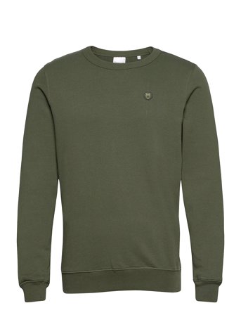 Knowledge Cotton Apparel Erik Basic Badge Sweat - Gots/Vegan - Green - S