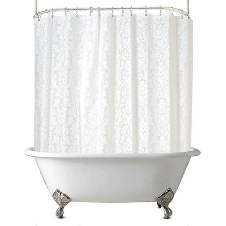 Unikt bruseforhæng til fritstående badekar, 180x60 tommer, Damask All Warp Around, ekstra bredt og tungt