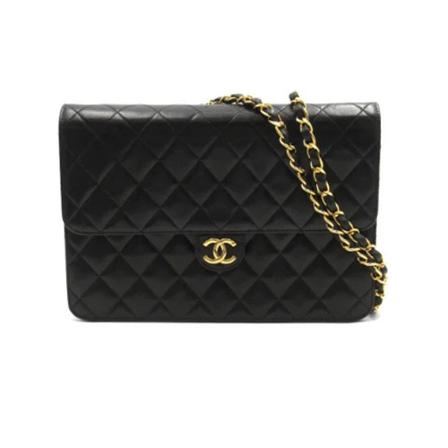 Chanel Vintage, Pre-owned Leather crossbody-bags Zwart, Dames, Maat:ONE Size