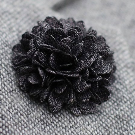 Spilla floreale grigio antracite per uomini - Spille a forma di fiore