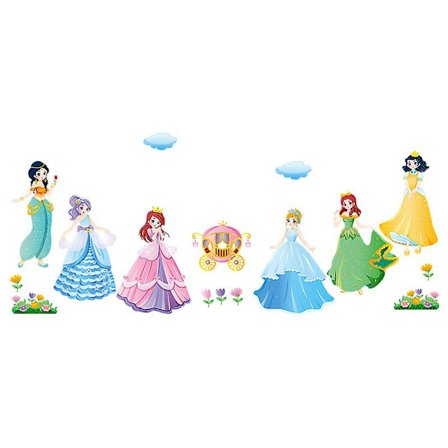 Avtagbara Prinsessdekaler DIY Självhäftande Väggdekorationer för Babyflickors Barnrum