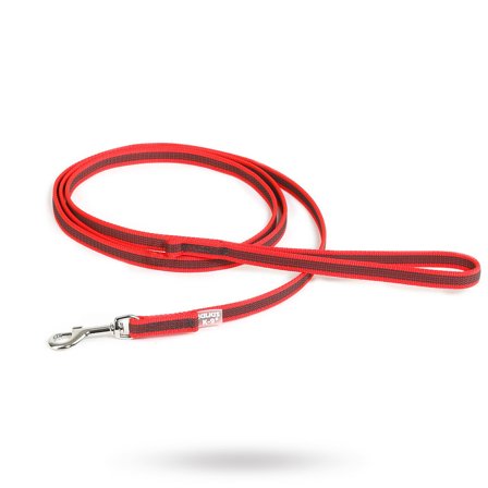 JULIUS-K9 - K9 Super-Grip Kobbel Rød/Grå 14 mm - Tekstilkobbel, Rullekobbel, Kjørestrikk, Lærkobbel & Øvrige hundekobbel på Doggie.no - for store 