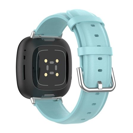 Fitbit Sense 2 / Versa 4 / 3 klockarmband i äkta läder - Baby Blå