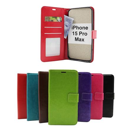 Crazy Horse Wallet iPhone 15 Pro Max Grön