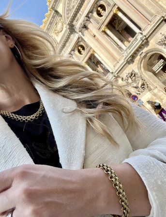 By Jolima Jackie Necklace, Gold - Gold - ONE SIZE x 42