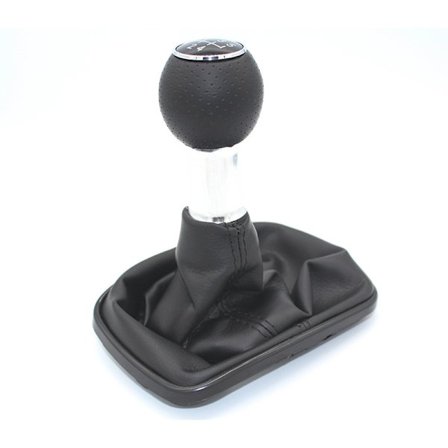 Passer til Volkswagen Golf 4 Bora gearknop til Audi skifte håndbold 5-trins gearstang støvdæksel sort~02507