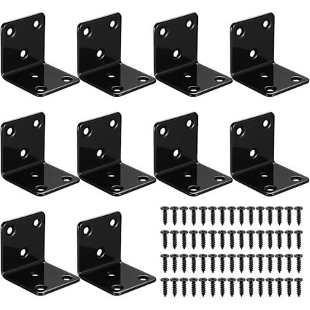 10 stk. Vinkeljern, Perforerte Plate Vinkeljern, 40x40x40mm Vinkelkobling, Festebrakett, Metall Festebrakett for Tre Vinkeljern L-Formet