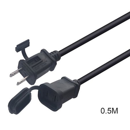 US-uttag förlängningssladd 2-polig NEMA 5-15P till 5-15R [DB]