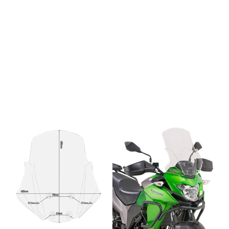 Givi D-ST Vindruta Klar - Kawasaki Versys-X 300 2017-2025