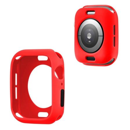 Apple Watch Series 6 / 5 44mm karkkivärinen silikonikehys - Punainen / Musta Red