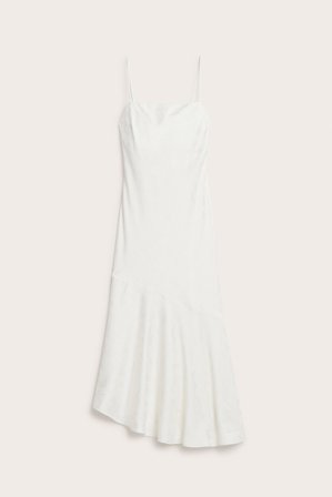 Kappahl | Epäsymmetrinen slip-mekko Luonnonvalkoinen XS | Luonnonvalkoinen