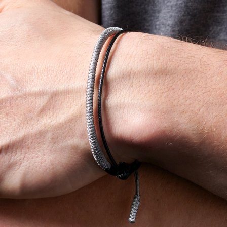 Will Graues Armband Duo für Männer - Schnurarmbänder