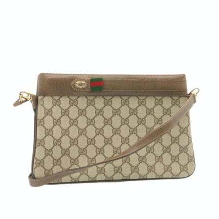 Gucci Vintage, pre-owned canvas Shoulder Bags Bruin, Dames, Maat:ONE Size,leer