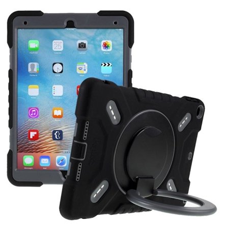 PEPKOO iPad 9.7 (2017/2018) / iPad Air Extreme Armor - Svart 360 graders svängbart stativ