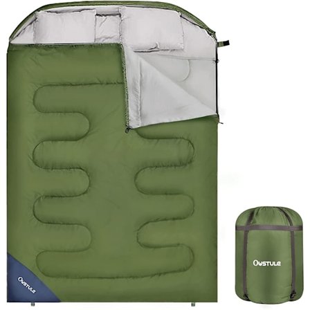 Dobbel sovepose for voksne, backpacking, camping eller fotturer - Queen size sovepose - 2-personers sovepose, vanntett dobbel sovepose - Perfekt