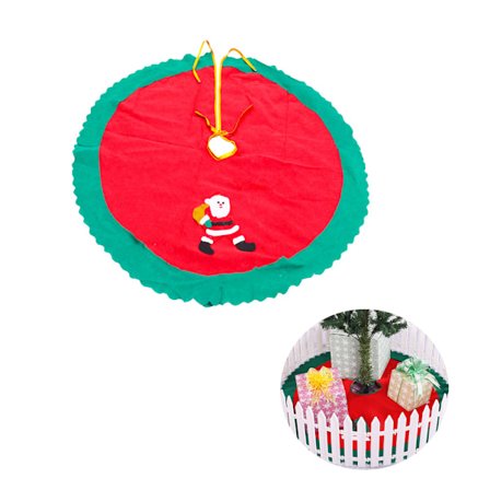 90 cm rund juletræs gavemåtte nederdel base gulvovertræk juledekoration (julemanden)