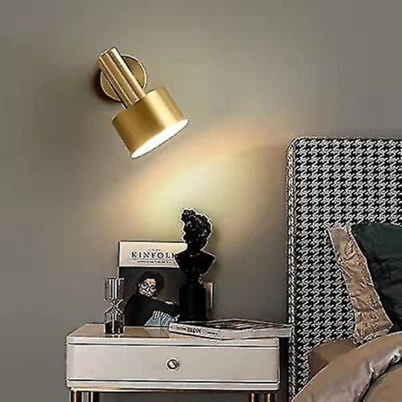 Fong Modern Gold E27 Indoor Wall Sconce Creative Wall Lamp Adjustable Swing Arm With Shade For Bedroom Corridor Staircase Industrial Style Simple Wall