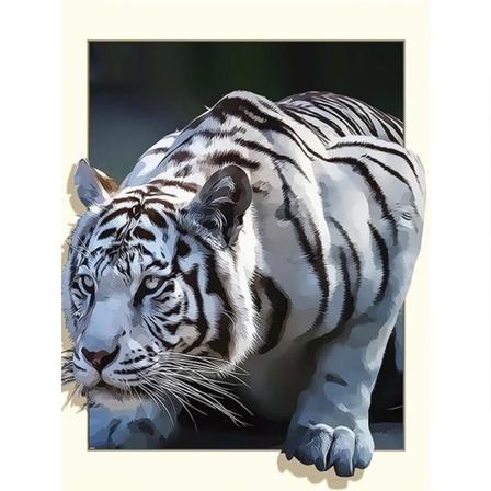 (30x40cm)5D DIY Diamantmaleri "Dyr tiger"" 3D Diamant E"