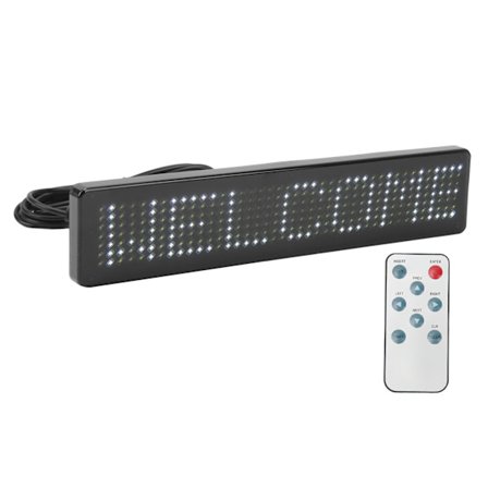 Programmerbart LED Matrix Panel Fjernbetjening Scrollende Skilt til Butik Bil Bar Hotel Hvid Z741W
