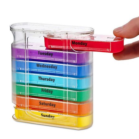 7 Dages Om Ugen Bærbar Skuffe Fugtsikker Plastik Medicinboks