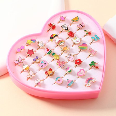 Moteringsring Mote Tegneserie Jenter Smykker Krystall Edelsten Prinsesse Smykker Justerbar Ring G