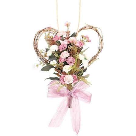 Keinotekoinen kukkasydänseppele Simulaatio Neilikka Garland Seinävaate Koristeluun Pinkki, Koriste