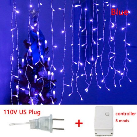 4-20M Gardin Islykter LED Lysstreng Bryllupsfest Lampe Feriebelysning Juledekorasjon for Hjem Takfot Gatedekorasjon 12X0.6M 300Leds