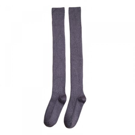 Kvinde Lårhøje Strømper Bomuld Stribede Over Knæet Strømper Lange Knæhøje Strømper til Kvinder Lilla Grå