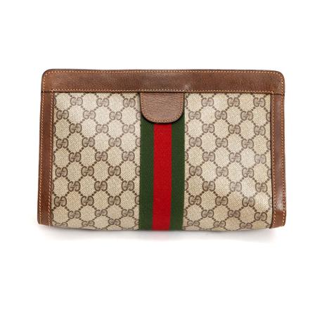 Gucci Vintage, Pre-owned toillet bag Bruin, Dames, Maat:ONE Size