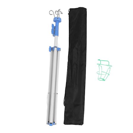 IV Stang Tripod Stativ med 4 Kroge Multifunktionel Metal IV Stang Sammenklappeligt Stativ IV Drop Pose Gulvstativ Kompatibelt med Rejsehospital 22mm 