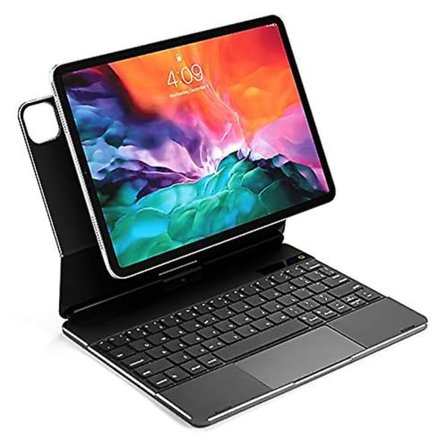 360 roterande magnetiskt tangentbord för Ipad Pro 12,9 tum 2021 2020 Tangentbordsfodral Case tangenter Inbyggd Trackpad Pro 12,9 5:e 4:e generationens