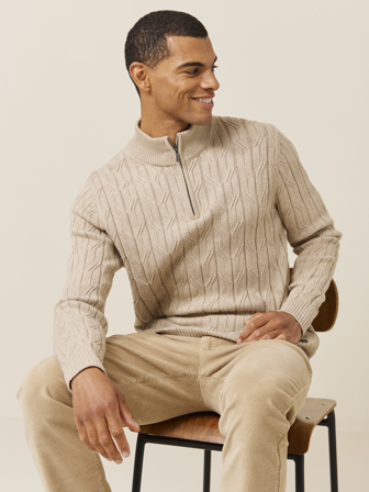 Jean Paul - Martin cabel zipneck - Herre - Brun - Gensere - XXL