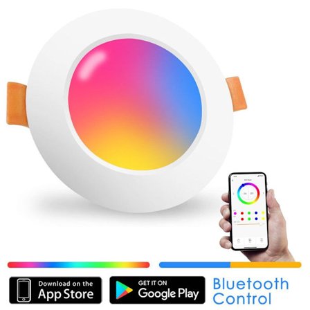 Färgglad LED-spot infälld taklampa smart rund RGB inomhusbelysning dimbar