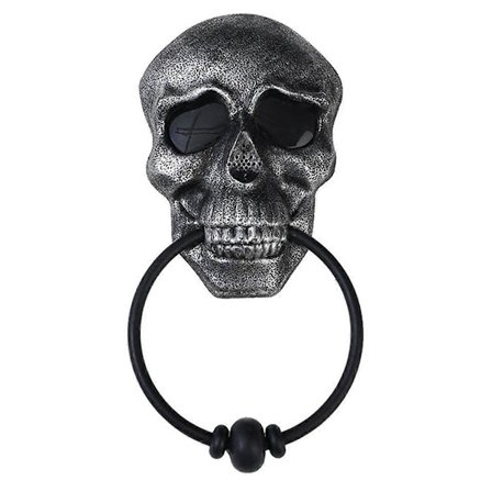 Halloween Dörrklocka Dödskalle Spöklik Dörrklocka med Ljud Lysande Ögonglob Läskiga Halloween Rekvisita för Fr