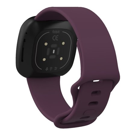 Fitbit Sense 2 / Versa 4 klockarmband i silikon - Mörklila Storlek: S