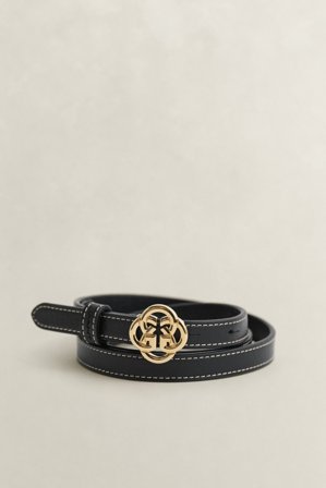 GANT Damen Monogram Ledergürtel mit Schnalle (90/36) Schwarz