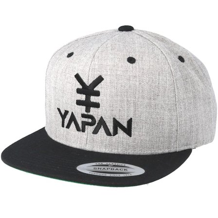 Yapan - Grå snapback Kasket - Yapan Logo Heather Grey/Black Snapback @ Hatstore