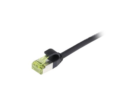 SYNERGY Patchkabel RJ45, CAT6A 500Mhz, 1,5m, schwarz, S/FTP, slimline rund d=4,5mm, TPE/LSZH(Superflex), AWG28, mit CAT7 Rohkabel, Synergy 21