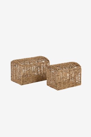 Kave Home - Förvaringskoffert Xuliana, set om 2 - Brun - Småförvaring - Från Homeroom