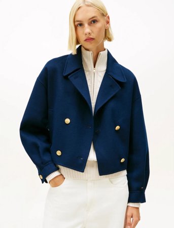Tommy Hilfiger Df Wool Gold Button Peacoat - Navy - 44