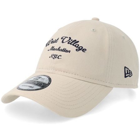 New Era - Beige unconstructed Keps - Ne Wordmark 9TWENTY Stone Dad Cap @ Hatstore