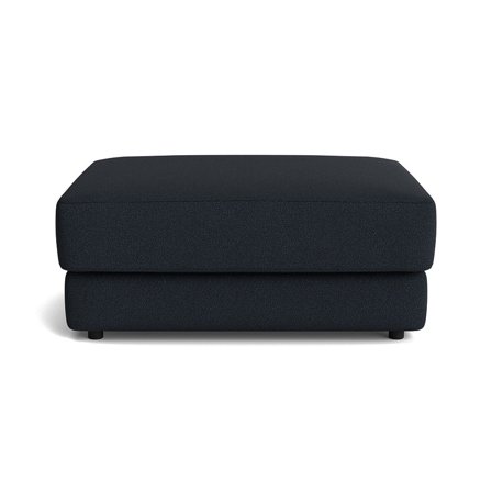 Sevilla Pouf Hocker in Loop Dunkelblau, modernes Design, bequeme Polsterung, 43cm Höhe, stilvolles Möbelstück für Ihr Zuhause, elegant weich.