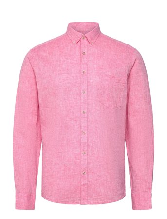 Lindbergh Cotton/Linen Shirt L/S - Pink - L