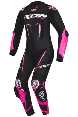 Ixon VORTEX 3 MC Leather Suit Women Black/Pink/White XL