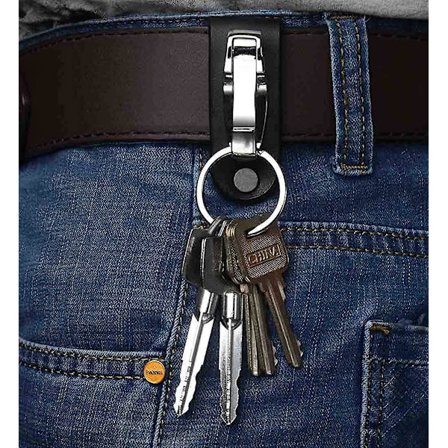 Nøkkelring for menn, beltenøkkelring i lær, beltesløyfe nøkkelholder, beltenøkkelklips med avtakbar nøkkelring for menn