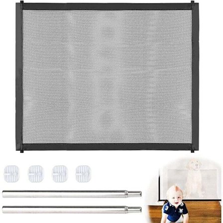 Sikkerhedsgitter til kæledyr, hundegitter uden boring, magisk hundegitter, sikkerhedsgitter til gang, trappebeskyttelsesgitter til hunde